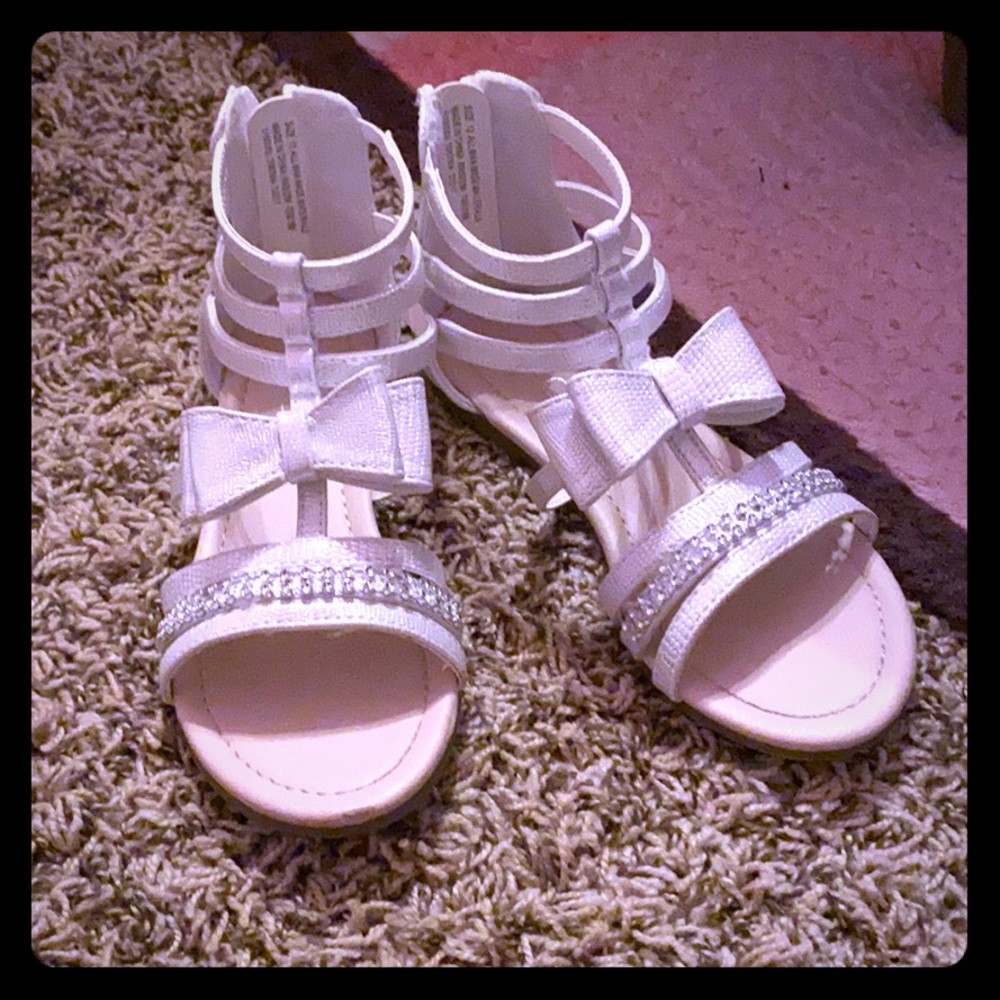 White/Silver dressy sandals size 13